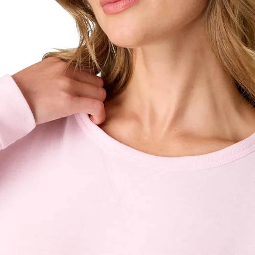 Vista 6 de Hanes Sudadera de cuello redondo para mujer, sudadera de forro polar Ecosmart con muesca en V, sudadera para mujer