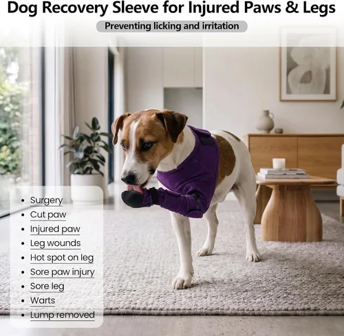 Vista 3 de ROZKITCH Protector de heridas de patas de perro, protectores de patas de Púrpura