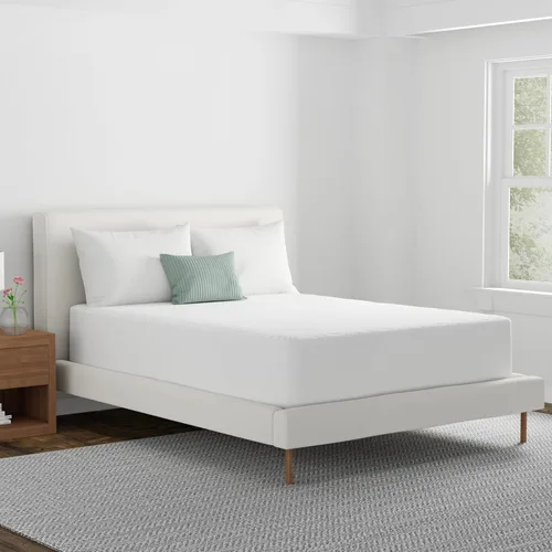 Vista 4 de AllerEase CleanBoost - Protector de colchón de punto de felpa, impermeable, barrera de partículas, equilibrio de temperatura, felpa suave, cómodo
