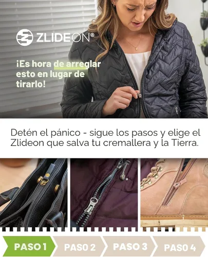 Vista 2 de ZlideOn - Reemplazo de tirador de cremallera, negro, normal (L), 5A, deslizador de reemplazo instantáneo para cremallera de metal