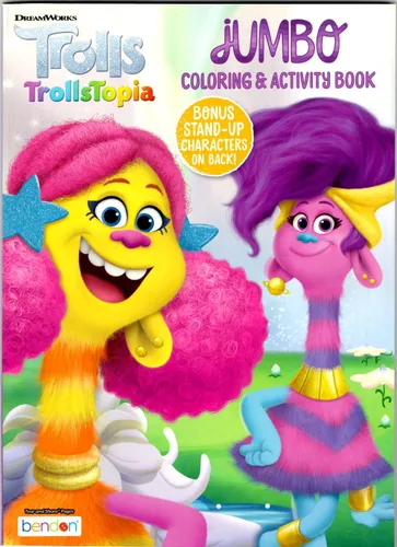 Vista 3 de Trolls - Libro de actividades para colorear y calcomanías con libro para colorear, paquetes de actividades de trolls, calcomanías y más