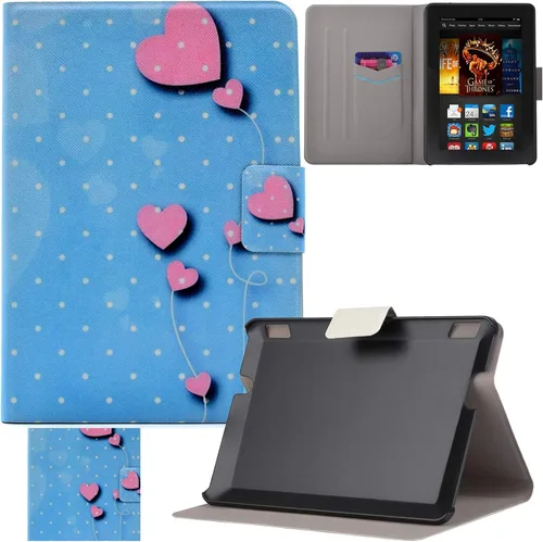 Vista 8 de Funda para Kindle Fire HDX7, ultraligera de piel sintética con función de encendido y apagado automático inteligente, funda delgada con ranura