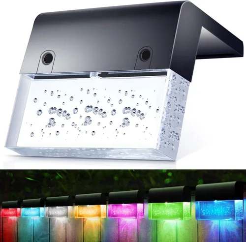 Vista 10 de SUNFACE Paquete de 4 luces solares para escalones para exteriores, impermeables, luces LED brillantes con 2 modos de iluminación, blanco cálido y 7