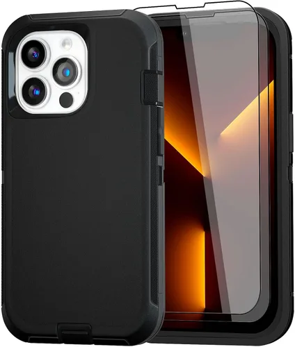 Vista 20 de Funda para iPhone 13 Funda 6.1" con Soporte Plegable y Clip para Cinturón con 2 Protectores de Pantalla + 2 Protectores de Lente de Cámara, Cubierta