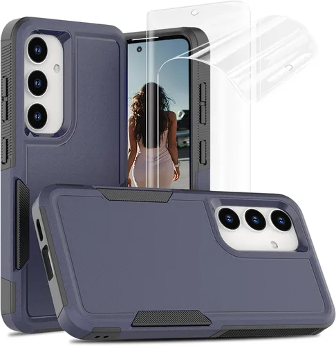 Vista 12 de Jeylly Funda para Samsung Galaxy S10 Plus S10+, ajuste delgado, doble capa, resistente, absorción de golpes, TPU con carcasa trasera de Negro