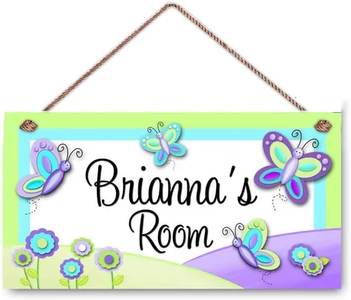 Vista 8 de Letrero para habitación de niños, helicóptero, azul, naranja, verde lima, para niños, letrero personalizado para puerta, dormitorio, guardería