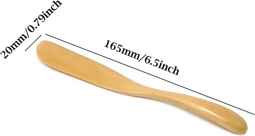 Vista 2 de Honbay 4 espátulas de madera hechas a mano para cocina