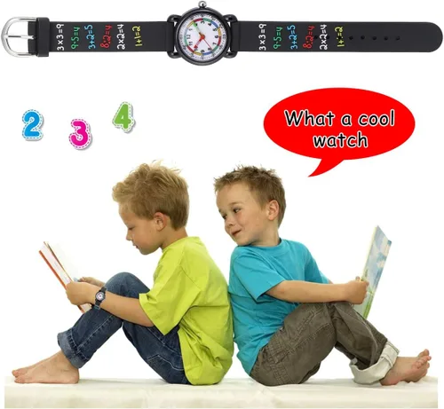 Vista 4 de Jewtme Lindos relojes para niños pequeños de 3 a 8 años, reloj analógico de dibujos animados con banda de silicona 3D para niñas y niños pequeños