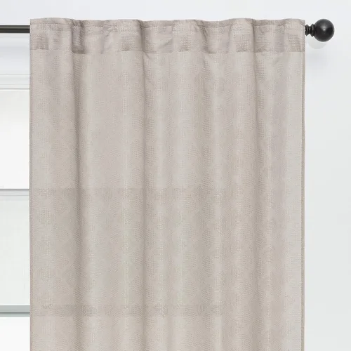 Vista 5 de Chanasya Paneles de cortina semitransparentes con textura de diamante de 2 paneles de alta calidad, pestaña trasera 3 en 1, bolsillo para barra Gris