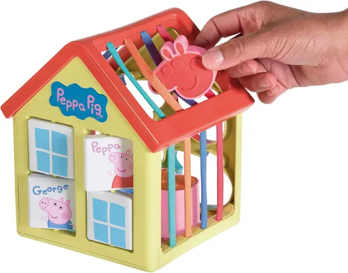 Vista 6 de TOMY Toomies Grow with Peppa Pig - Casa de actividades de Peppa - Centro de actividades para niños con clasificación de formas sensoriales