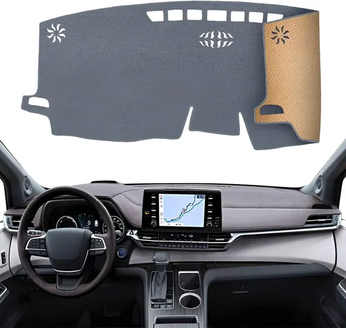 Vista 16 de Alfombrilla Cobertora para Salpicadero Compatible con Toyota Sienna 2010-2004 (Sin Modelos HUD), Alfombrilla Antirreflejos para Salpicadero