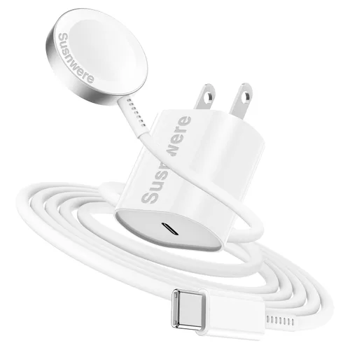 Vista 8 de Susnwere Cargador Rápido para Cargadores de Apple Watch con Bloque de Carga de 20W, USB C Magnético para Cable de Carga Rápida i-Watch para Watch
