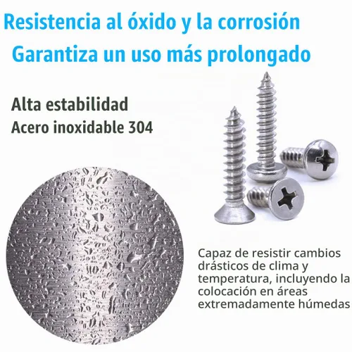 Vista 5 de Juego surtido de 570 tornillos autorroscantes, M3/M4/M5/M6 304, tornillos de chapa de acero inoxidable 304, surtido de tornillos de madera Phillips