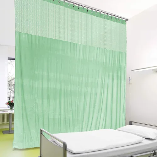 Vista 12 de cololeaf Cortina divisora de habitación de 5 pies de ancho x 7 pies de alto con ojales de níquel para hospital, clínica médica, spa, laboratorio