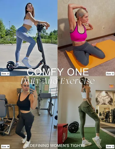 Vista 5 de COMFY ONE Leggings cargo con bolsillos para mujer, cintura alta, yoga, entrenamiento, descanso, tallas XS-2XL