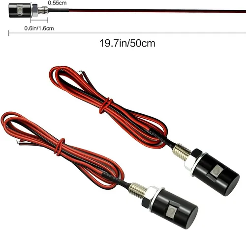 Vista 2 de RUPSE 2 piezas de luz para matrícula, bombilla LED impermeable de 12V, lámpara de tornillo y perno para etiqueta de licencia para automóvil Azul