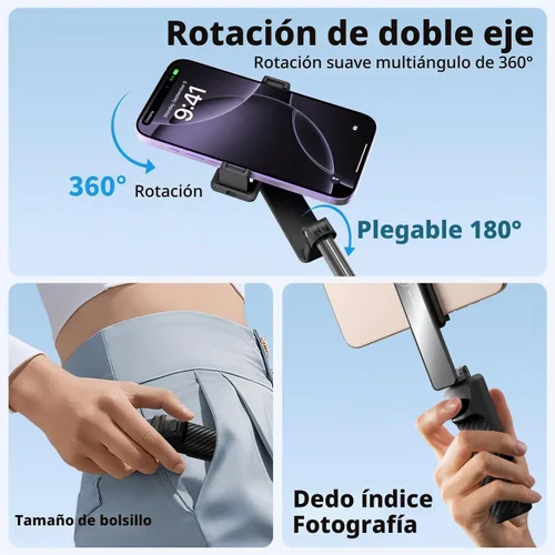 Vista 4 de yAyusi Mini trípode extensible para selfie stick con control remoto, trípode portátil de tamaño de bolsillo para iPhone, pequeño y compacto