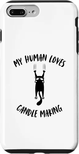 Vista 12 de iPhone 16 My Human Loves Candle Making - Cat Parent Hobby Lover Case