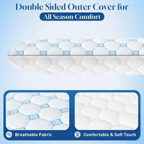 Vista 2 de CloudBliss Almohadas ultra delgadas de 3.3 pulgadas para lado Espalda Dormir boca abajo, almohada plana de espuma viscoelástica, almohadas