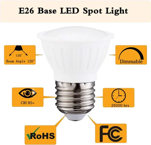 Vista 4 de Small frog Bombilla LED PAR16 regulable, 7 W = 65 W, base media E26 700 lm 3000 K, blanco suave, ángulo de haz de 120°, paquete de 6