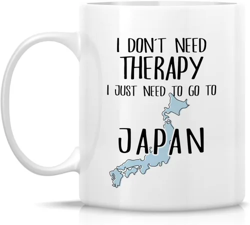Vista 2 de Retreez Divertida taza japonesa de 11 onzas con texto en inglés «Just Need To Go To Japan Tokyo Lover – Sarcasmo Sarcasmo motivacional inspirador