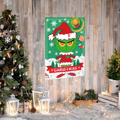 Vista 7 de Juegos de Navidad EMPOF - Pin The Heart Juegos de Manualidades Navideñas para Niños y Familias, Linda Decoración de Pared, Artículos de Fiesta
