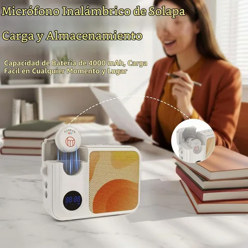 Vista 6 de Haomuren Voice Amplifier with Wireless Lavalier Lapel Microphone for Teaching,Public Speaking,Portable Mini Mic& Speaker for