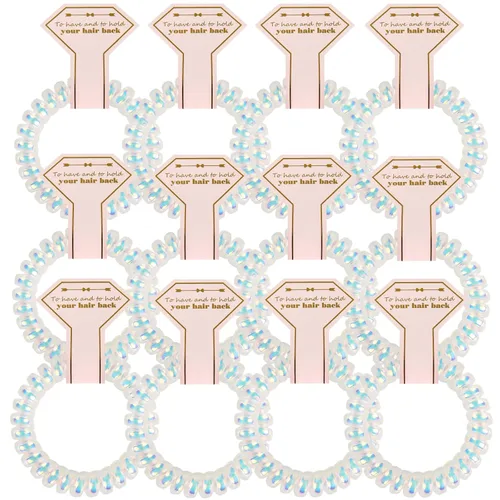 Vista 8 de Lazos para el cabello, 12 bobinas en espiral para despedida de soltera, regalo de dama de honor para novia, boda, mujeres, fiestas, invitados, Negro