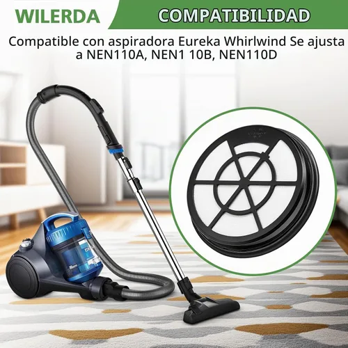 Vista 3 de Filtro de vacío NEN110A para recipiente sin bolsa Eureka Whirlwind, paquete de 4