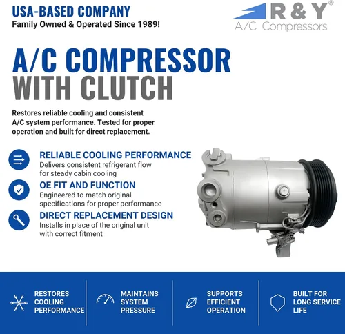 Vista 2 de Compresor de CA RYC y embrague A/C FG221