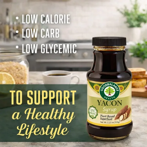 Vista 6 de Good Balance Health Yacon Jarabe Edulcorante natural Sustituto del azúcar Bajo índice glucémico, jarabe bajo en calorías Prebióticos