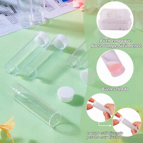 Vista 5 de Craftdady Juego de 100 tubos de almacenamiento vacíos de plástico transparente transparente pequeños con cuentas, botellas de prueba, cajas