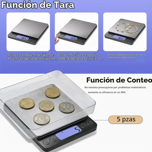 Vista 3 de SKEAP Báscula de monedas para pesar monedas, escala de gramo de alta precisión de 2.2 lbs/0.00 oz para coleccionistas de monedas, oro y joyas
