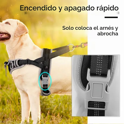 Vista 4 de ADVENTUREMORE Arnés para perro mediano - sin tirones, chaleco reflectante ajustable con asa de clip frontal para entrenamiento y caminata - Negro Al