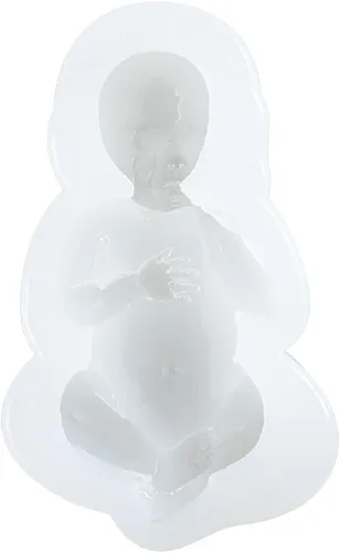 Vista 4 de Molde de silicona grande para bebé dormido para decoración de tartas, jabón de chocolate, vela, cera arcilla, 3.6 x 2 pulgadas