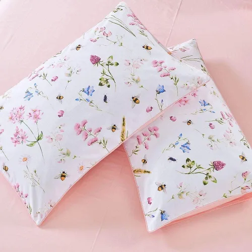 Vista 2 de YOU SA Juego de 2 fundas de almohada 100% algodón con patrón de flores, cierre de sobre, funda de almohada final (estándar, color 10)