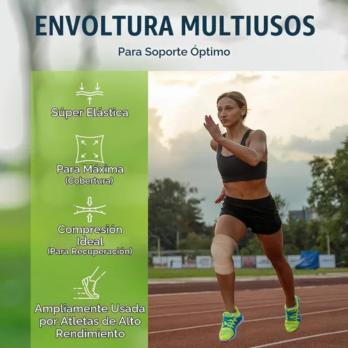 Vista 3 de Vendaje elástico, vendaje de compresión, para piernas, 6 pulgadas, 13'-15