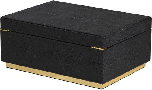 Vista 8 de HofferRuffer Elegante Caja Decorativa de Cuero Sintético, Organizador de Caja de Joyería de Almacenamiento, Soporte Organizador de Cosméticos Grande