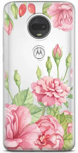 Vista 9 de Mertak Funda de teléfono compatible con Motorola Edge + Moto G9 G8 Plus G7 Play Power Z4 Otoño Ligero TPU Flexible Diseño Delgado Rosas Flores