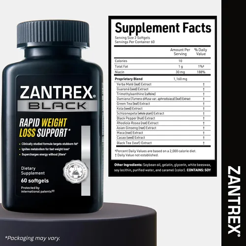 Vista 8 de Zantrex Black – Aumenta naturalmente el GLP-1 y el metabolismo Energía termogénica, fórmula para el control de peso 60 píldoras