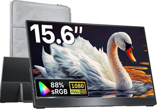 Vista 11 de kksmart Monitor portátil de 15.6 pulgadas 1080P FHD 86% sRGB 60Hz, monitor de viaje para laptop, MacBook Surface PC, Xbox PS5, HDMI Dual USB-C VESA