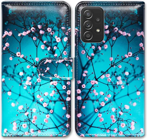 Vista 24 de Bcov Funda para Galaxy A52 5G, diseño de pájaro negro y verde con tapa para teléfono con ranura para tarjetas, soporte para Samsung Galaxy A52 5G