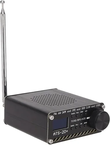 Vista 5 de ATS-20 Plus V2 SI4732 Receptor de radio de banda completa, FM AM LW SW receptor de banda mundial con altavoz, antena, receptor de radio portátil