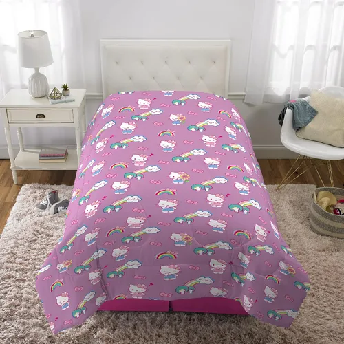 Vista 5 de Franco Ropa de cama para niños, edredón de microfibra suave, individual, Hello Kitty