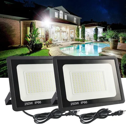 Vista 11 de 4Pack LED Flood Light Outdoor,50W LED Work Light 5500lmwith 6FT US Plug,IP66 Waterproof Exterior Security Lights,6000K Daylight White Outside