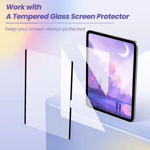 Vista 4 de MoKo Magnetic Paper Screen Protector for NEW iPad Pro 13 Inch (M5/M4, 2025/2024), Detachable & Reusable iPad Pro 13 M5/M4 Screen Protector, Matte
