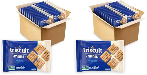 Vista 16 de Triscuit Minis - Galletas originales de trigo integral de grano entero, galletas veganas, 20 unidades Bocadillos para el almuerzo a granel