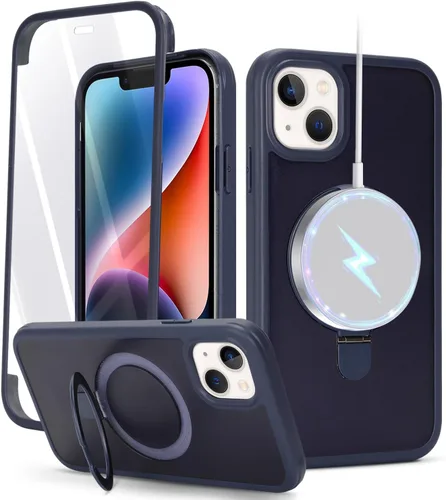 Vista 10 de Cavor Funda para iPhone 13 e iPhone 14, Compatible con Magsafe, Funda para iPhone 14 con Protector de Pantalla, Soporte Funda Protectora Magnética