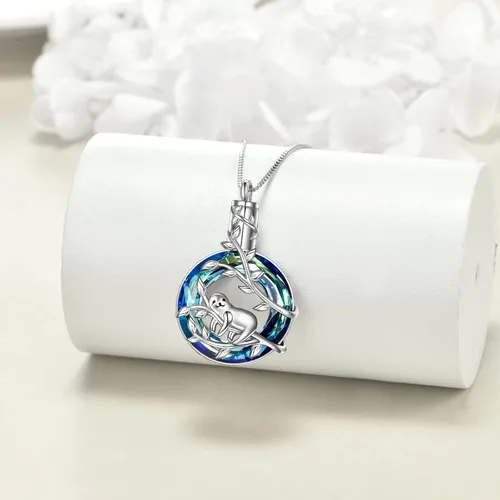 Vista 6 de POPKIMI Sloths Gifts for Women S925 Sterling Silver Sloth Pendant Necklace Memorial Jewelry Gifts Birthday Christmas