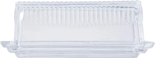 Vista 5 de Tablecraft Plato individual, vidrio transparente, mantequilla en relieve, 7 x 3 x 2.75, paquete de 6